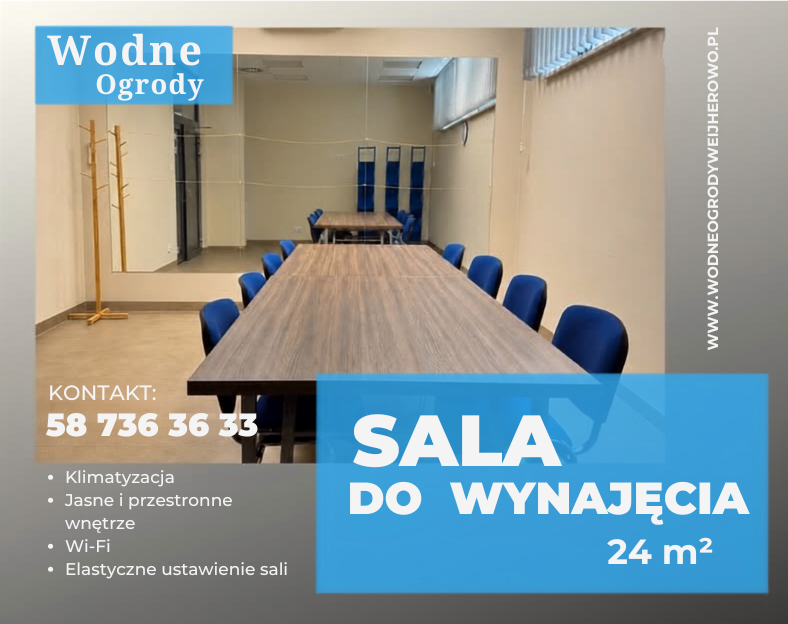 Klimatyzacja Jasne i przestronne wnętrze Wi-Fi Elastyczne ustawienie sali