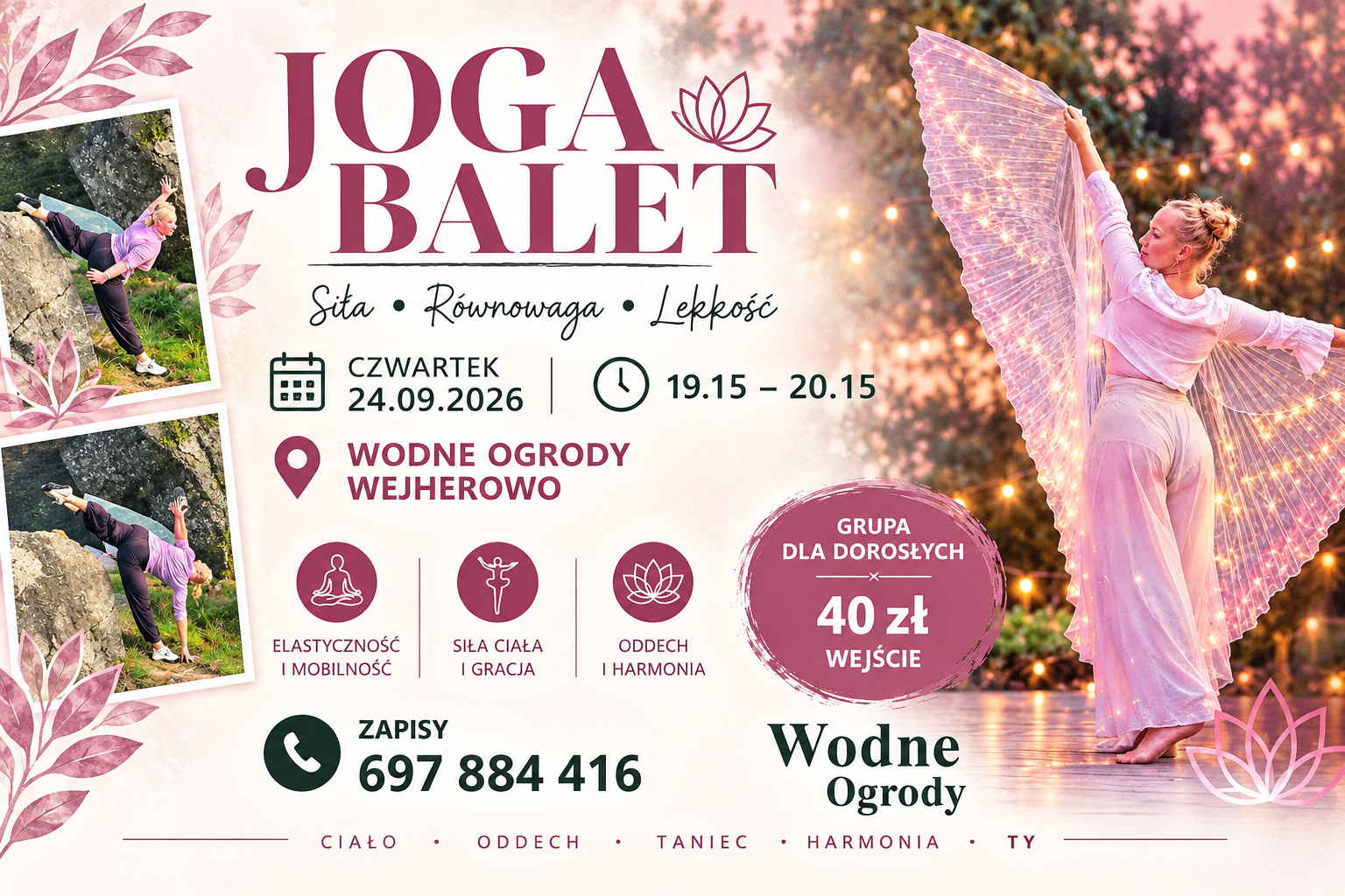 Joga i balet w blasku skrzydeł
